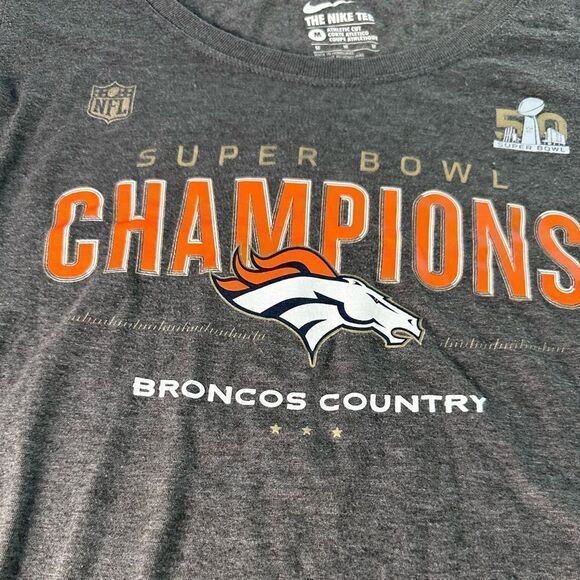 Broncos Nike Super Bowl 50 V-Neck T-Shirt (M) - Picture 3 of 5